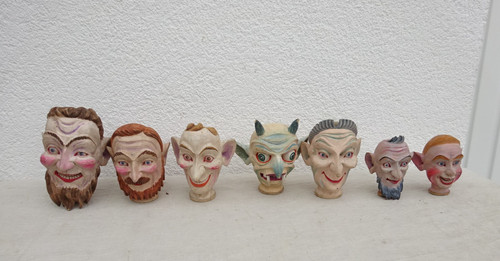 Alte kasper puppenköpfe holz - alte,