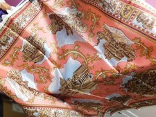 VINTAGE TUCH ITALIEN ROMA  -DESIGN * LACHS - FARBTON * EYECATCHER * 68 x 68 cm *