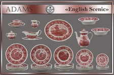 ADAMS "ENGLISH SCENIC" Teile zur Wahl: rot England wedgwood teller platte schale