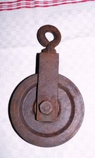 Loft Gebrauch Deko alte SEILROLLE Seilzug Flaschenzug Holzaufzug  ⵁ 14 cm