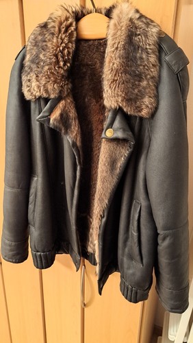 Büffellederjacke schwarz mit - schwarz,,
