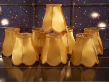 1 antik Aufsteck Lampen schirm klein Stoff Borte gold H13 cm 1 von 7