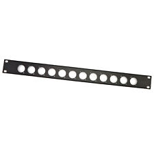 1U Rackblende 1HE für 12 D-Typ Buchsen XLR Speakon PowerCon Blende 19" Adam Hall