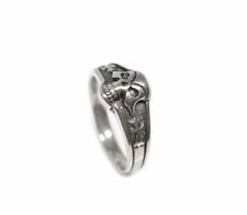 Edelstahl Ring Finger Silber Schwarz Damen Herren Massiv Gothig Biker Totenkopf 