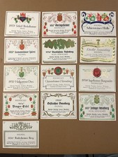 Orig. Alte Muster Wein Etiketten von 1931-34: Rheingau, Mosel, Rheinhessen