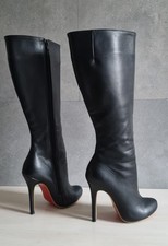 WOW!! STILETTO 11,5 CM+ROTE SOHLEN! Damenstiefel Gr. 37 schwarz TOP-Zustand!