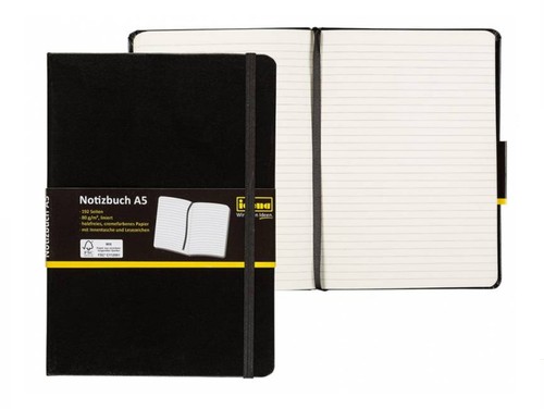 Notizbuch schwarz a5 - 5x,