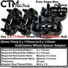 4x 20mm Thick 5x115mm 71.5mm