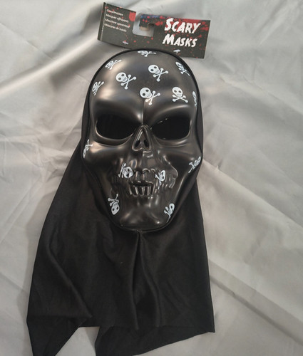 Gruselmaske totenkopf schwarz - gruselmaske,
