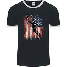 Basketball Spieler Flagge USA Amerika Herren Ringer T-Shirt FotL