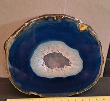 Achat Scheibe blau, 12x14cm