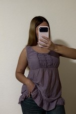 Y2K Purple Babydoll Top