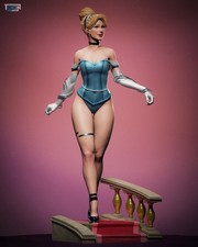 Sexy Cinderella Pinup Art Blue