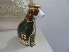 *RAR* ROYAL CROWN DERBY ENGLISH SPANIEL HUND BRIEFBESCHWERER *GOLDSTOPPER*