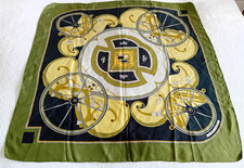 Sehr schönes großes HERMES Seidentuch WASHINGTON`S  CARRRIAGE ca. 88 cm x 84 cm 