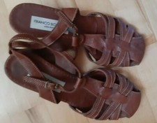 weiche Rinds-Leder Sandalen von Franco Bonoldi, cognacfarben,  Gr. 38, top