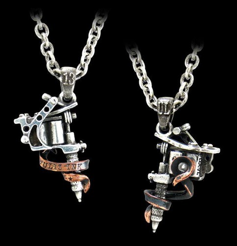 Tattoo gun halskette - gun,