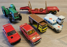 Majorette Konvolut - 5 Fahrzeuge / Trecker / Anhänger / 70er / Dachbodenfund