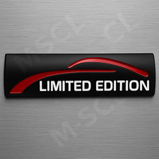 3D Limited Edition Metall Aufkleber KFZ Auto Emblem Schwarz Rot Weiß 9×2,5 cm