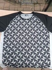 Trigema Rad Shirt 3XL Kurzarm Schwarz Weiss Gemustert Ungetragen 