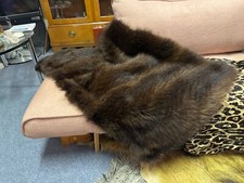 Pelzdecke Nerz mit Schurwolle braun lika - Tagesdecke Echt Fell wie Kaninchen