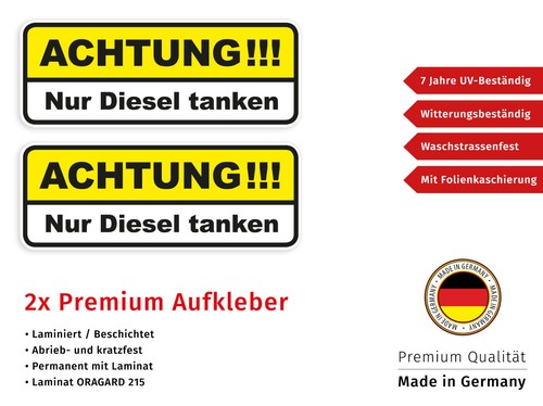 Aufkleber nur diesel - tanken, 2x
