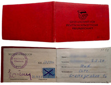 DDR Mitgliedsbuch 1951 –