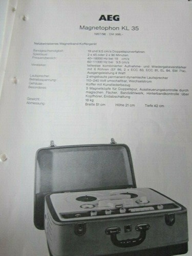 Schaltplan tonband aeg - tonband,