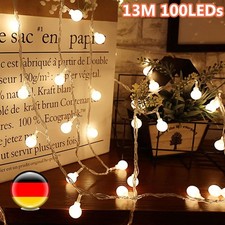 Outdoor LED Lichterkette 13M Außen Strom Glühbirnen Außen Mit 100 Birnen IP44 DE