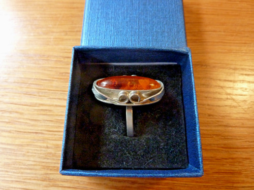 Großer vintage bernstein ring - großer,