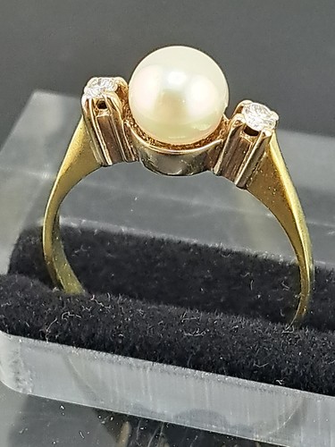 Ring gelbgold 585 mit perle - ring,