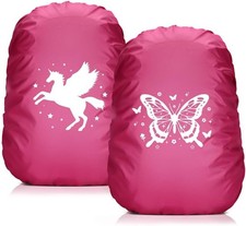 2 Stück Regenschutz Schulranzen, 35L Regenhülle Schulranzen Mit Reflektorstreife