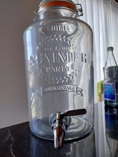 Getränkespender Glas mit Zapfhahn und Deckel, 8 Liter