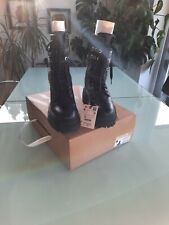 Zara Biker Ankle Boot Stiefel Plateau Echtleder Schwarz Größe 35 ***NEUWERTIG***