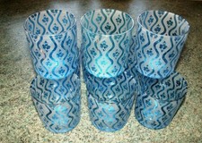 9 Stück  GLÄSER  blau-weiß