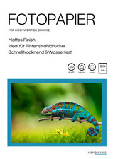 Fotopapier matt 100 Blatt DIN A4 128g/m² hochwertig beidseitig wasserfest