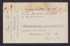 HOHENLEIPISCH, Rechnung 1933, Krüger & Klee Chamotte-Tonwaren-Fabrik