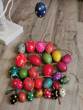 Konvolut 29 DDR bunte Ostereier aus gepresster Watte, Osterdeko