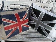 Kissenbezug ENGLAND Weiß oder Sand 50x60 Flagge Shabby Vintage Landhausstil
