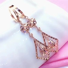 Ohrringe 585 Lila Gold 14K Rosé gold Plattiert Tropfenohrringe