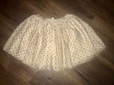 H&M Rock Tüllrock 140 Neu Mädchen Beige Gold Glitzer Festlich Weihnachten 