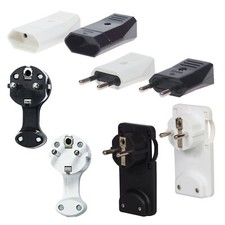 Winkelstecker Flachstecker Stecker Kupplung Schuko Extra Flach Weiß Schwarz Euro