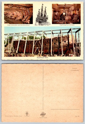 Vasa ship salvage postcard - ship,