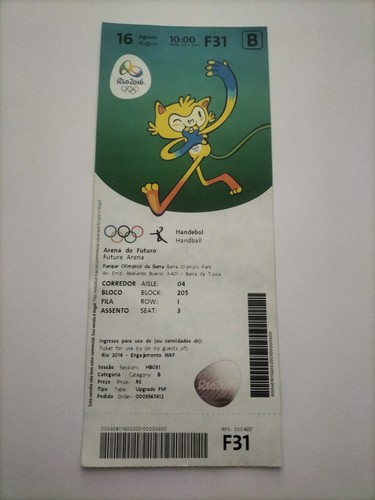 Used ticket olympic 08 - used,