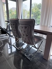 Luxuriöse Designer-Esszimmerstühle (4 Stühle)