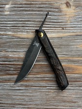 gamsjaga Damast Taschenmesser GJ10 Steinbockhorn