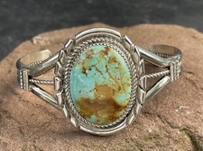 B. Piaso Jr. Indianerschmuck Armreif Sterling Silber mit  Türkis (AT 687)