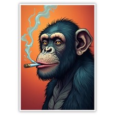 Affe Bild Humor A4 Kunstdruck