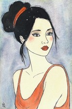 PORTRAIT Frau Mädchen Tusche