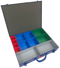 Metall Sortimentskoffer Sortimentskasten 440x330x66mm 12 Fächer NEU BLACKFRIDAY